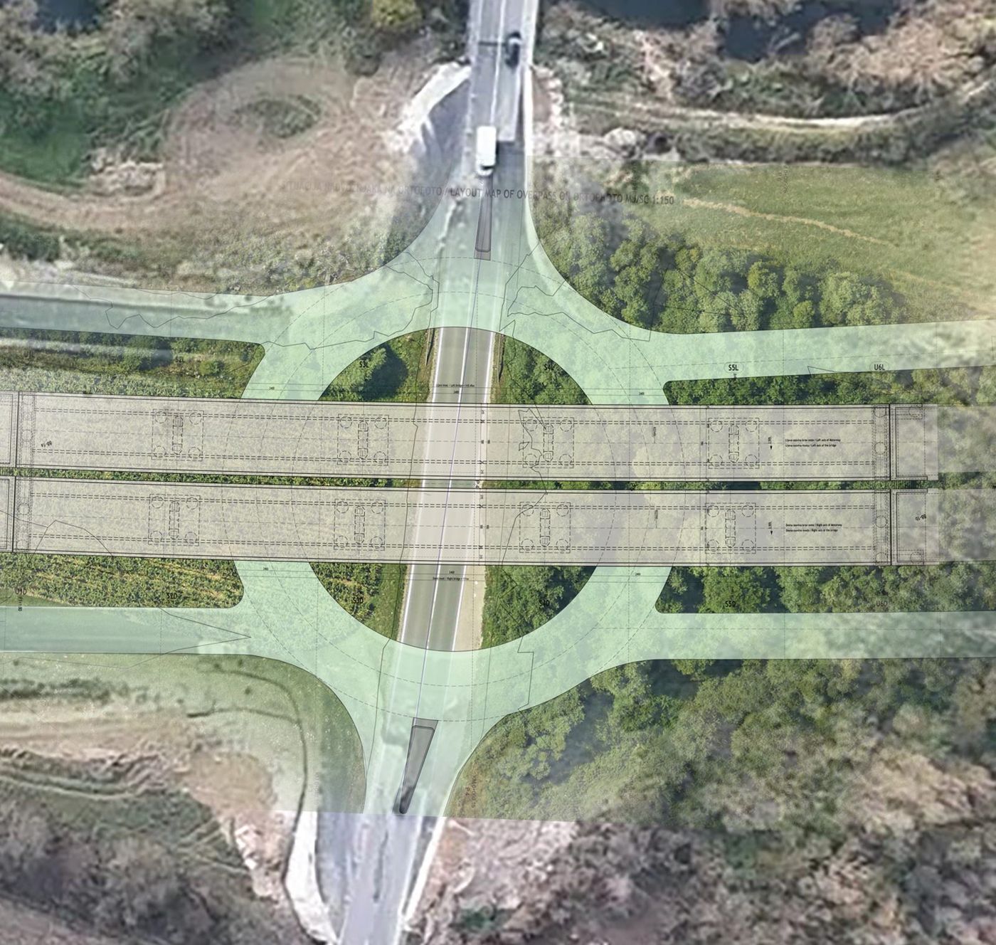 Overpass at the Nević Polje interchange